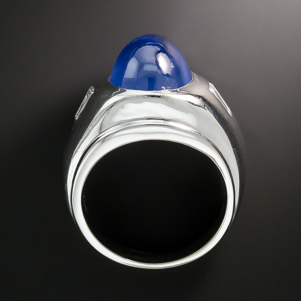 Estate 15.50 Carat Natural Blue Star Sapphire Ring  - AGL - 5