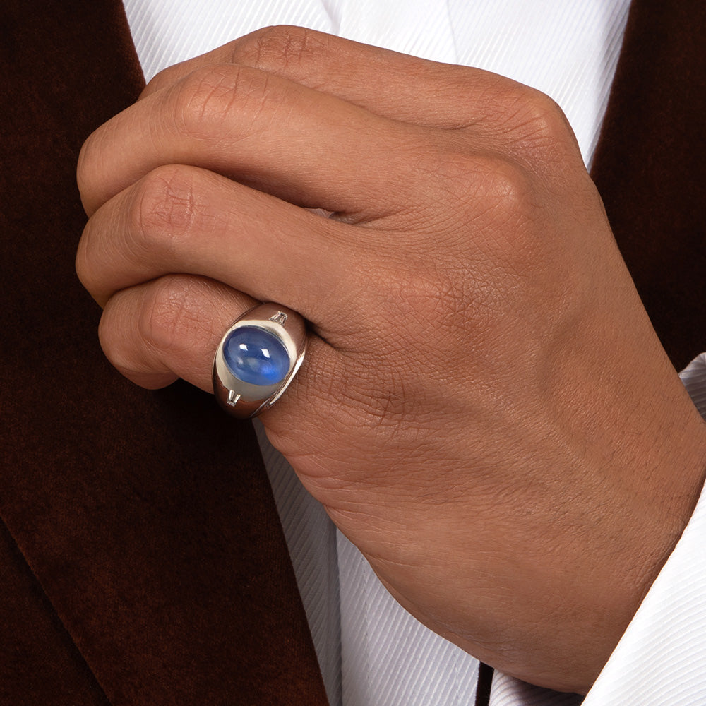 Estate 15.50 Carat Natural Blue Star Sapphire Ring  - AGL - 5