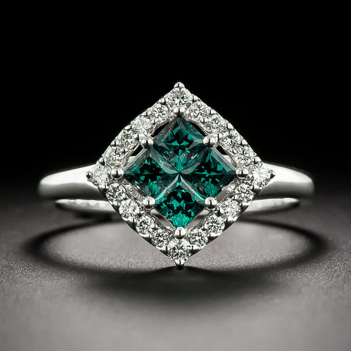 Estate 18K Alexandrite and Diamond Ring