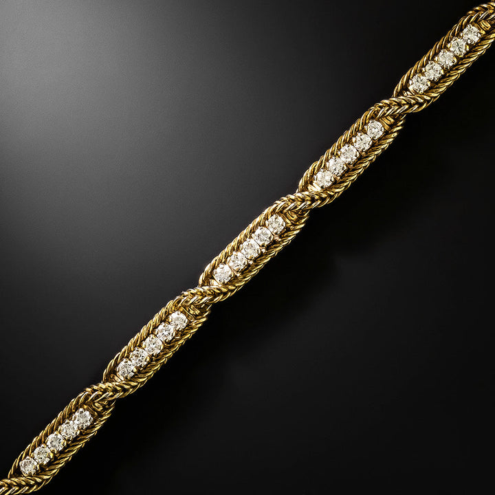 Estate 18K Diamond Bracelet, French