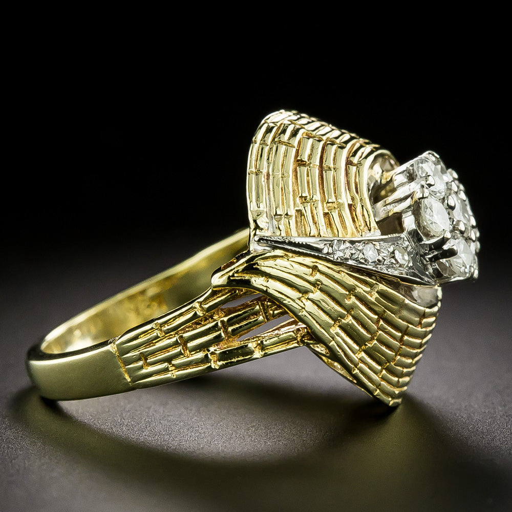 Estate 18K Diamond Dome Cocktail Ring - 4
