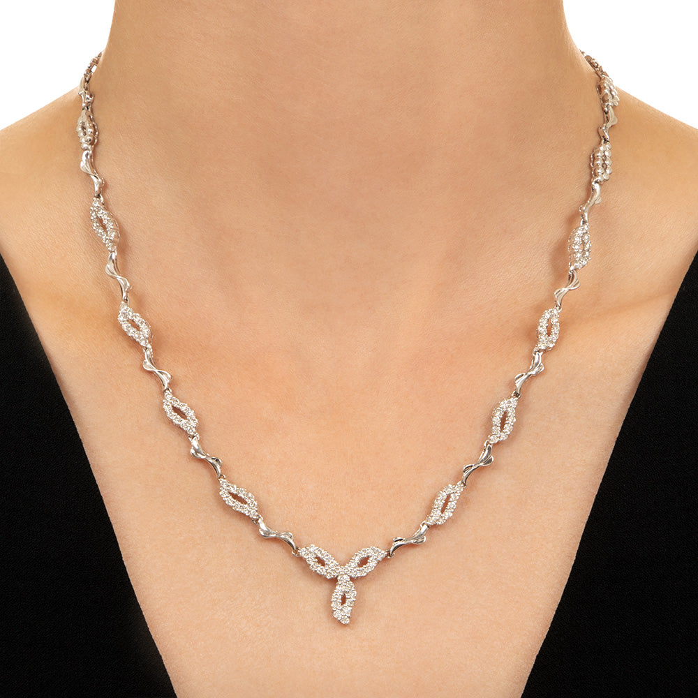 Estate 18K Diamond Necklace - 5