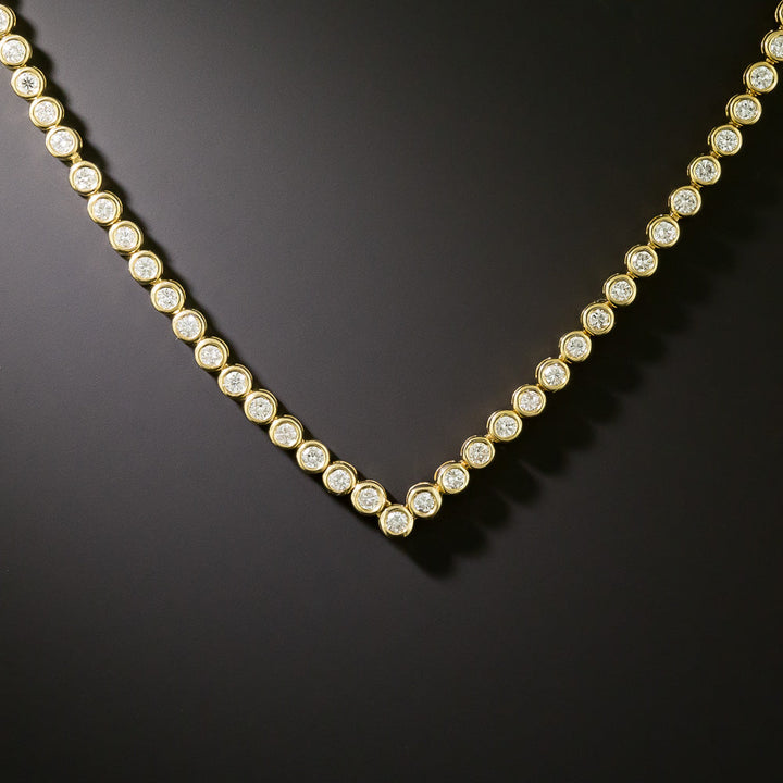 Estate 18K Diamond Rivière 'V' Necklace