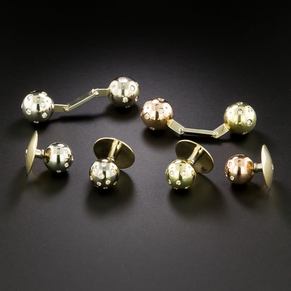 Estate 18K Diamond-Studded Ball Dress Set - 4