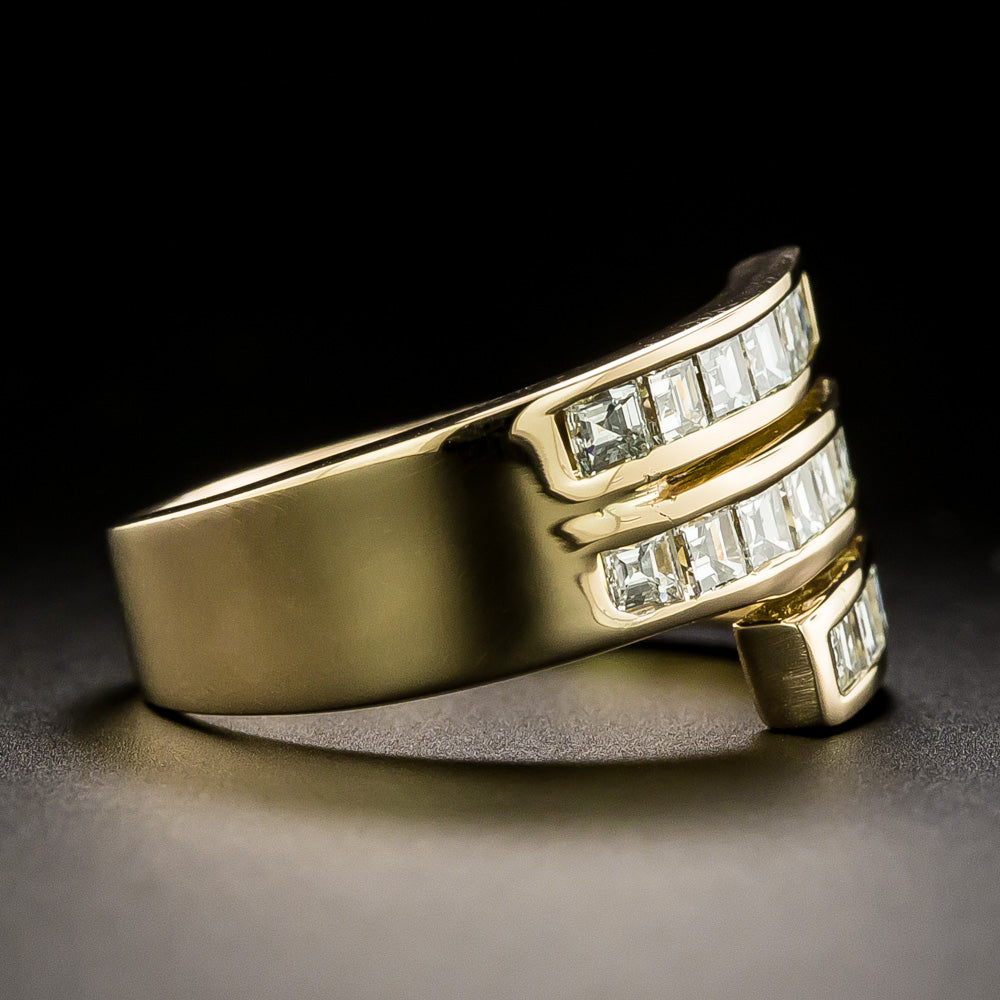 Estate 18K Diamond Wrap Band Ring - 4