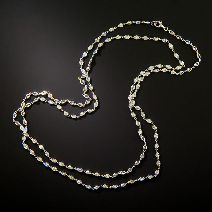 Estate 18K Diamonds-by-the-Yard Necklace, 36 Inches