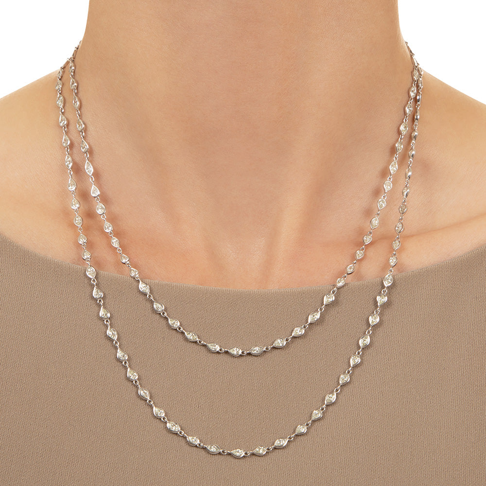 Estate 18K Diamonds-by-the-Yard Necklace, 36 Inches - 4
