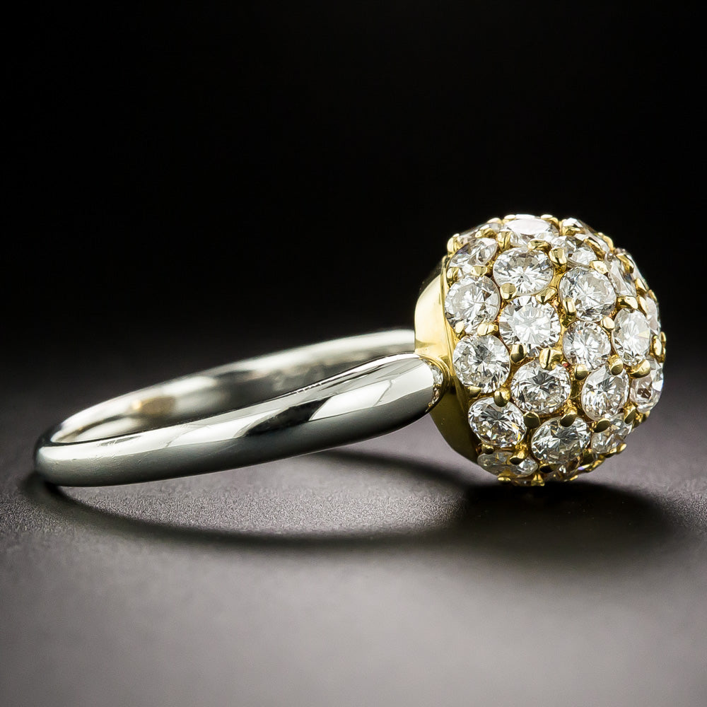 Estate 18K Pavé Diamond Ball Ring - 2.70 Carats - 3
