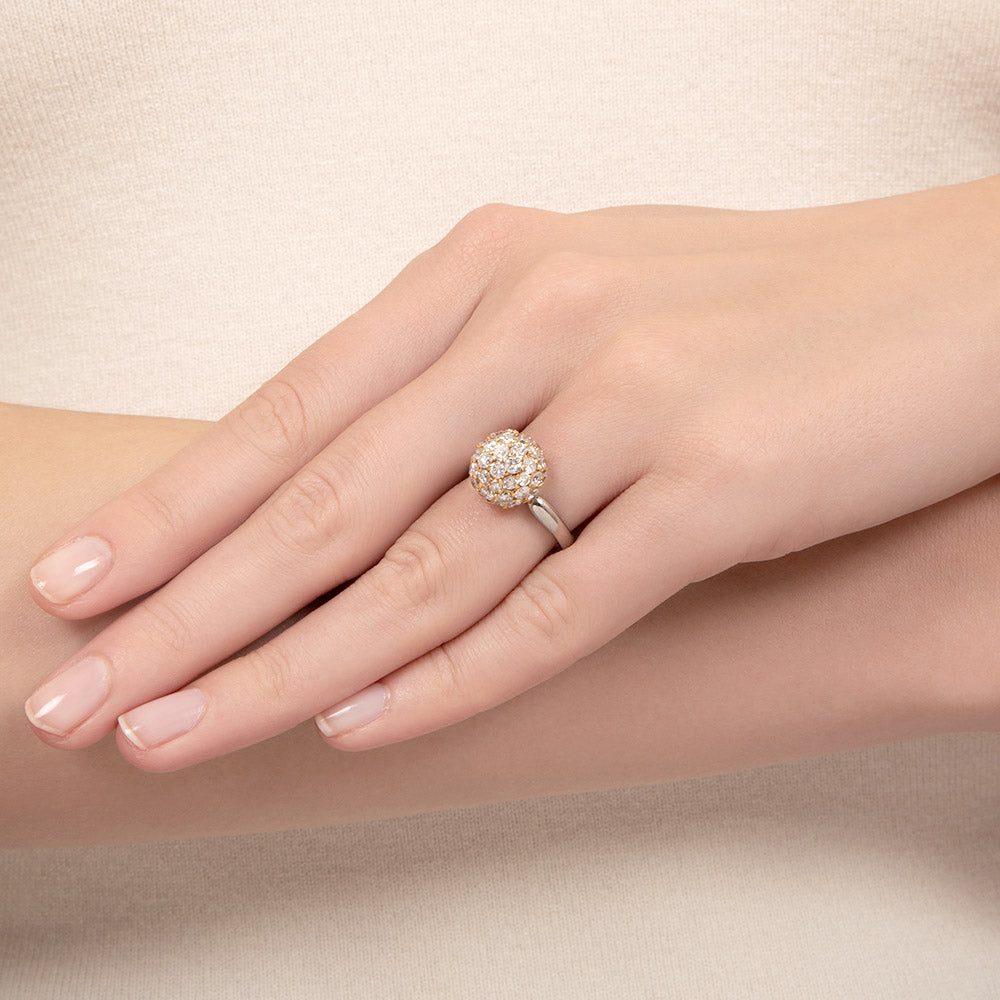 Estate 18K Pavé Diamond Ball Ring - 2.70 Carats - 5