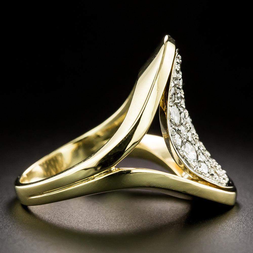 Estate 18K Pavé Diamond Ring, by H. Rosenthal - 4