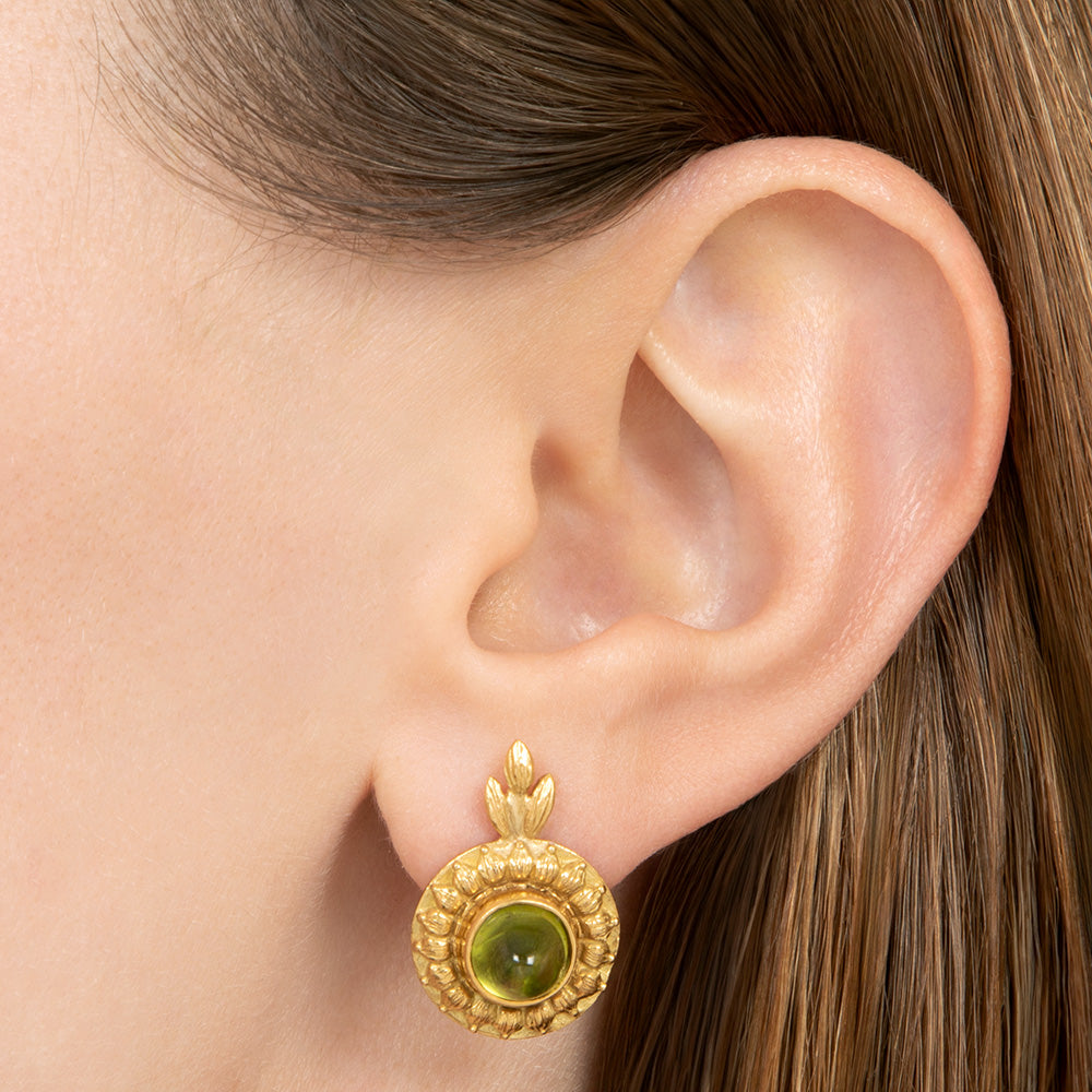 Estate 18K Peridot and Pearl Convertible Drop Earrings  - 5