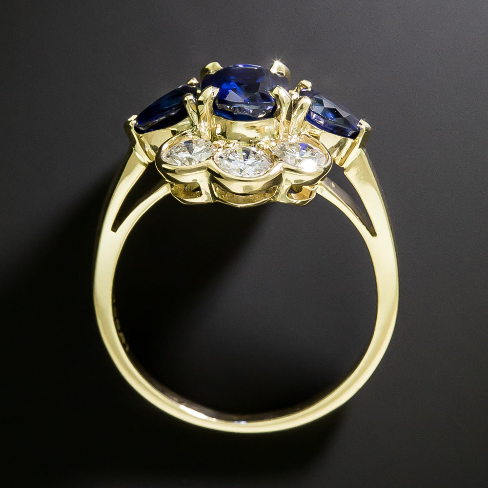 Estate 18K Sapphire and Diamond Ring - GIA - 5
