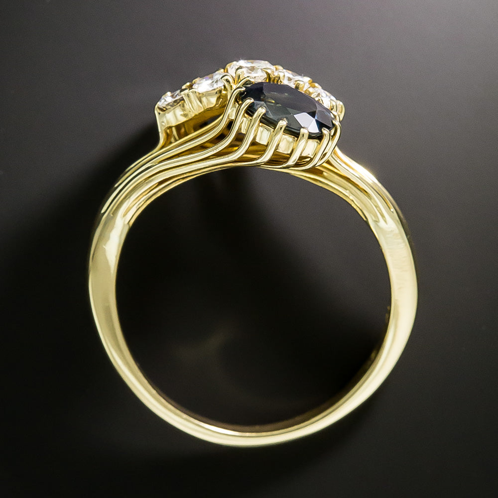 Estate 18K Sapphire and Diamond 'Toi et Moi' Ring - 7