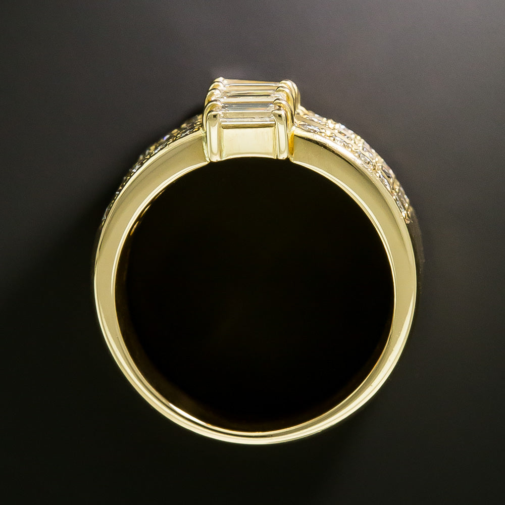 Estate 18K 'Triple' Band Diamond Ring - 4