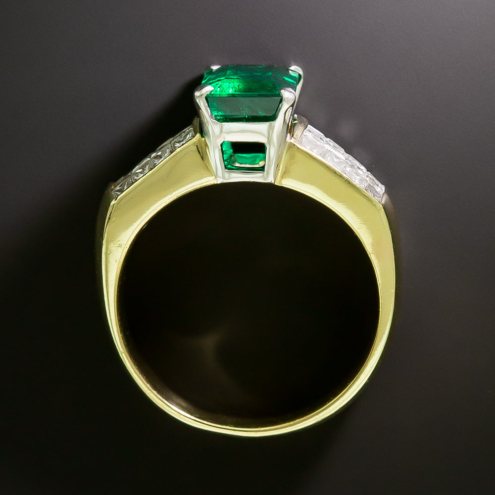Estate 2.05 Carat Colombian Emerald and Diamond Ring - GIA F1 - 4