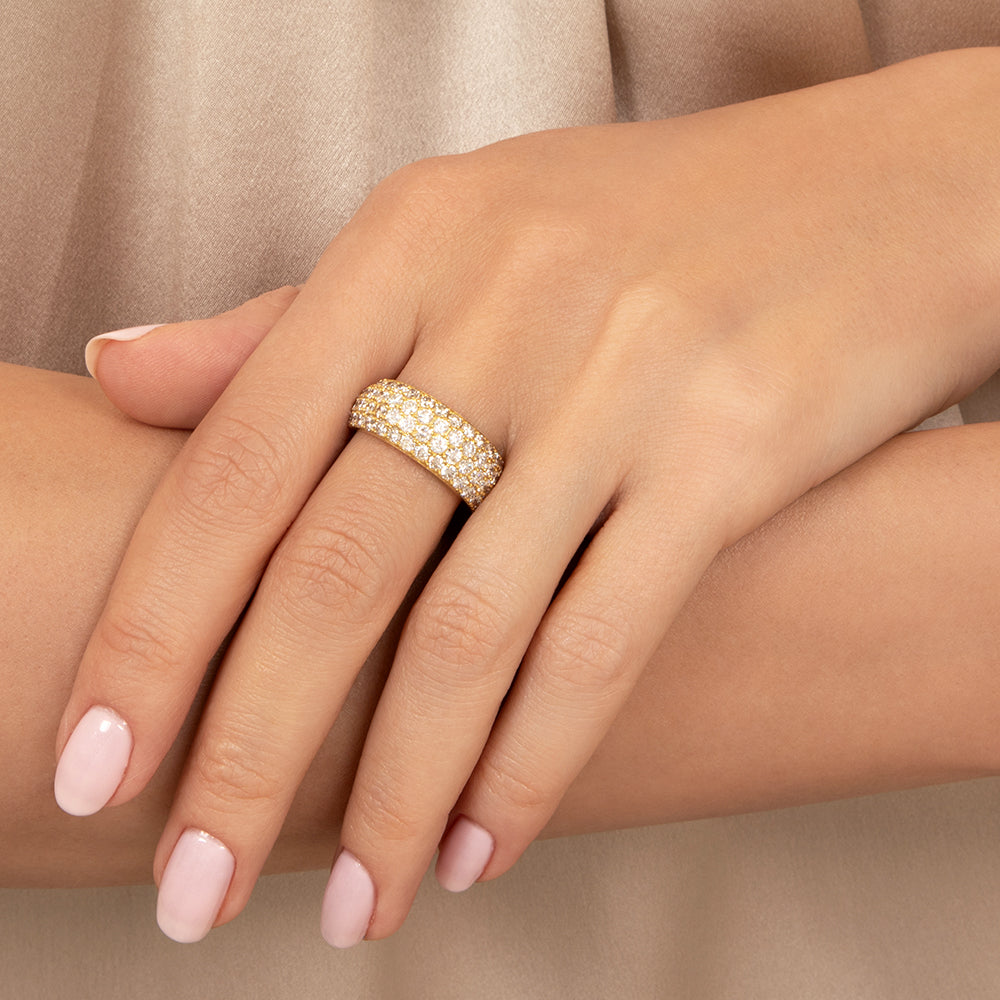 Estate 2.06 Carat Pavé Diamond Band Ring - 5