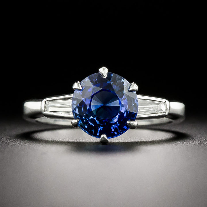 Estate 2.08 Carat Sapphire 18K Solitaire Ring - GIA