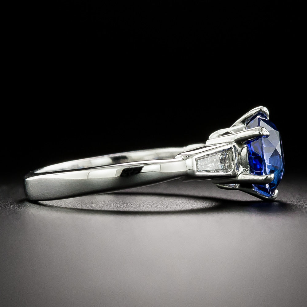 Estate 2.08 Carat Sapphire 18K Solitaire Ring - GIA - 4