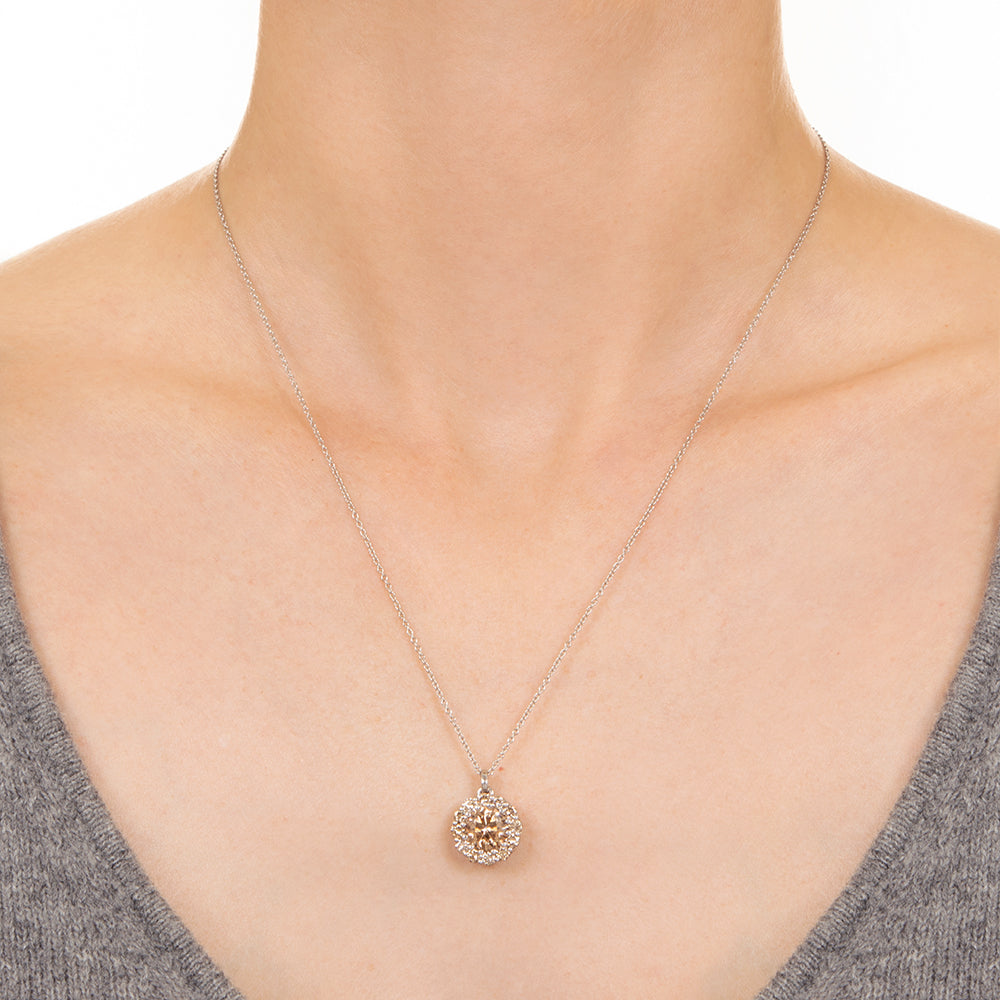 Estate 2.12 Carat Diamond Halo Pendant - 6