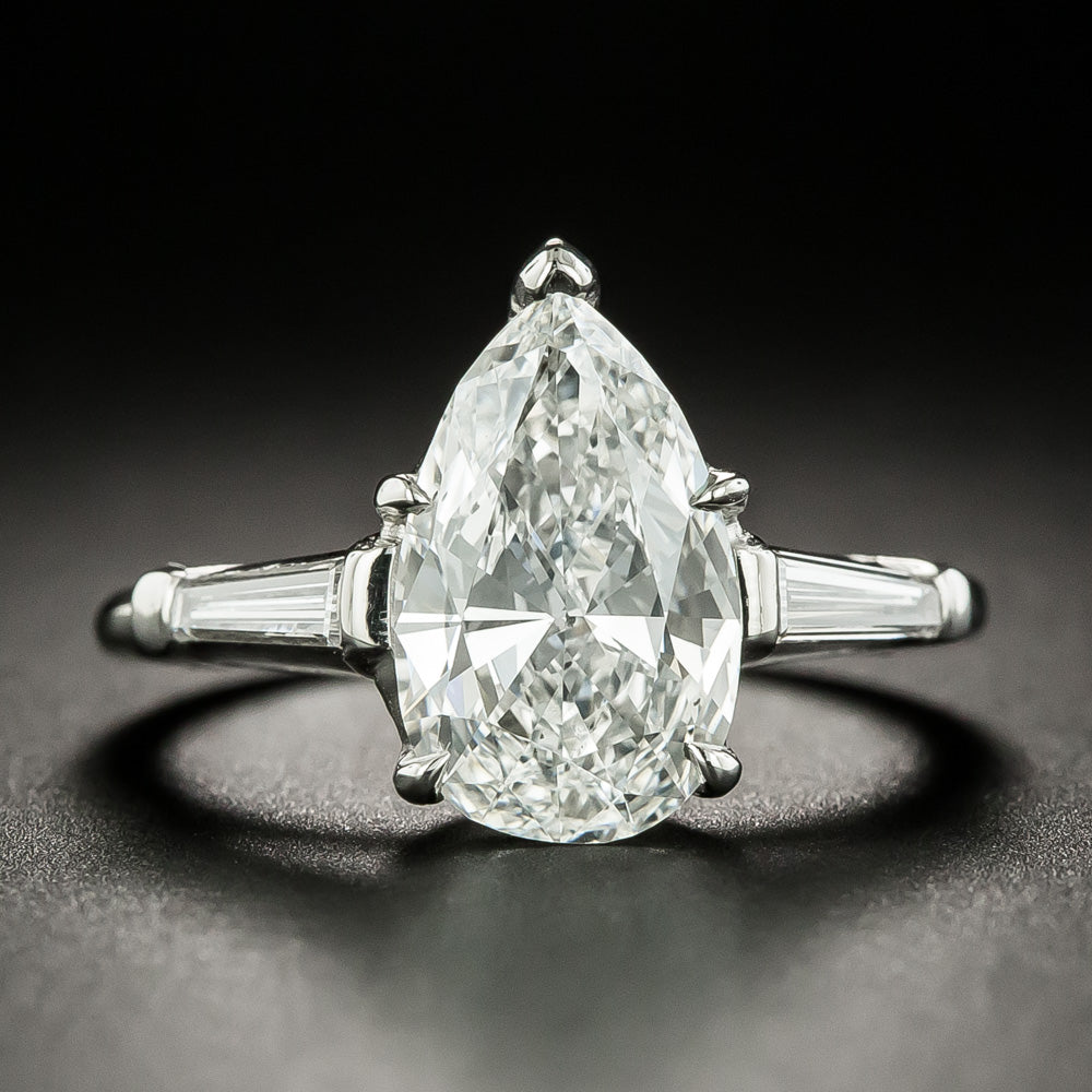 Estate 2.16 Carat Pear-Cut Diamond Engagement Ring - GIA F SI1 - 2