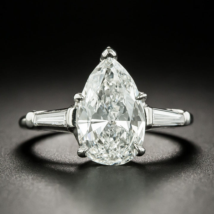 Estate 2.16 Carat Pear-Cut Diamond Engagement Ring - GIA F SI1