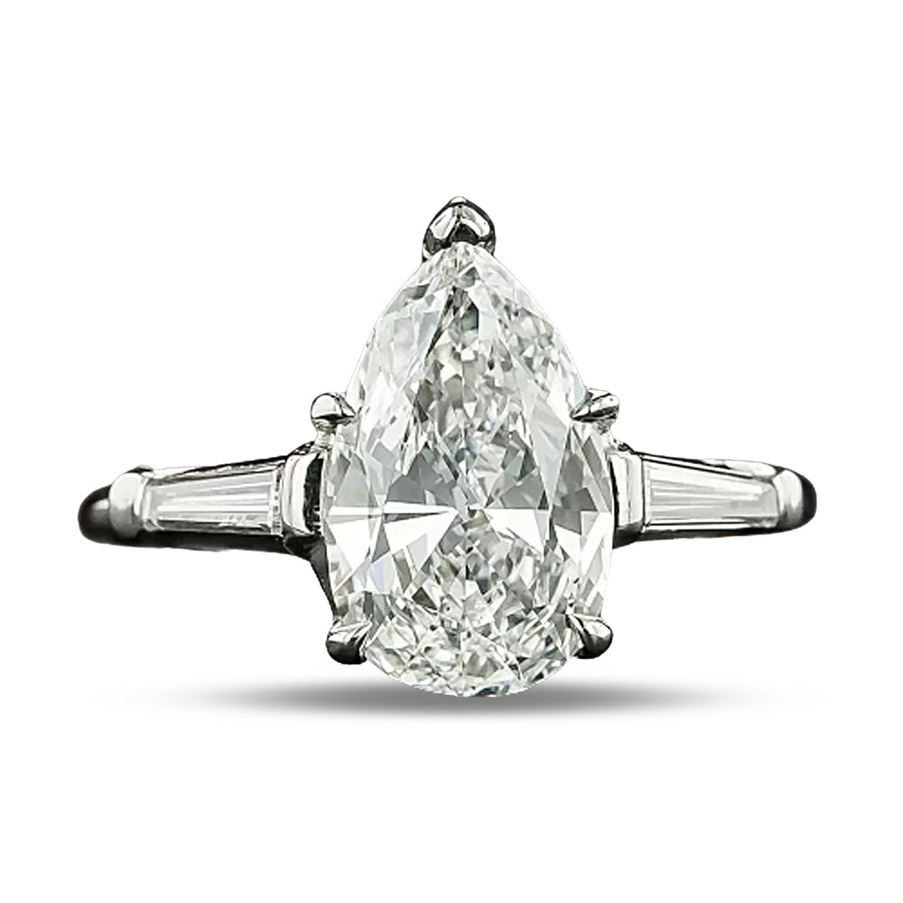 Estate 2.16 Carat Pear-Cut Diamond Engagement Ring - GIA F SI1 - 4