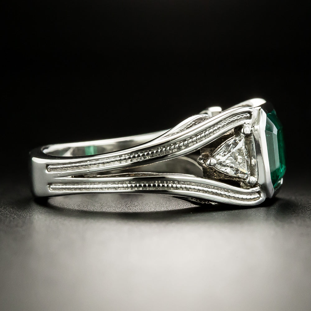Estate 2.57 Carat Colombian Emerald and Diamond Ring - GIA F1 - 4