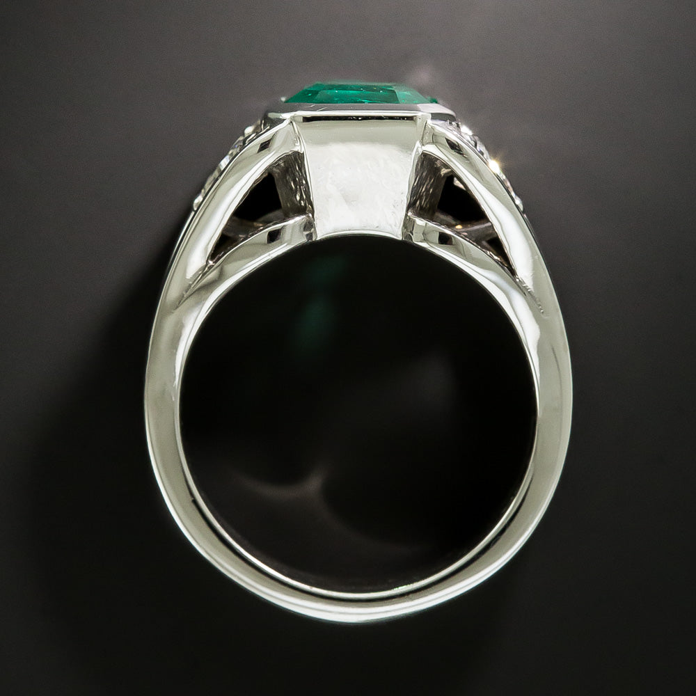 Estate 2.57 Carat Colombian Emerald and Diamond Ring - GIA F1 - 5