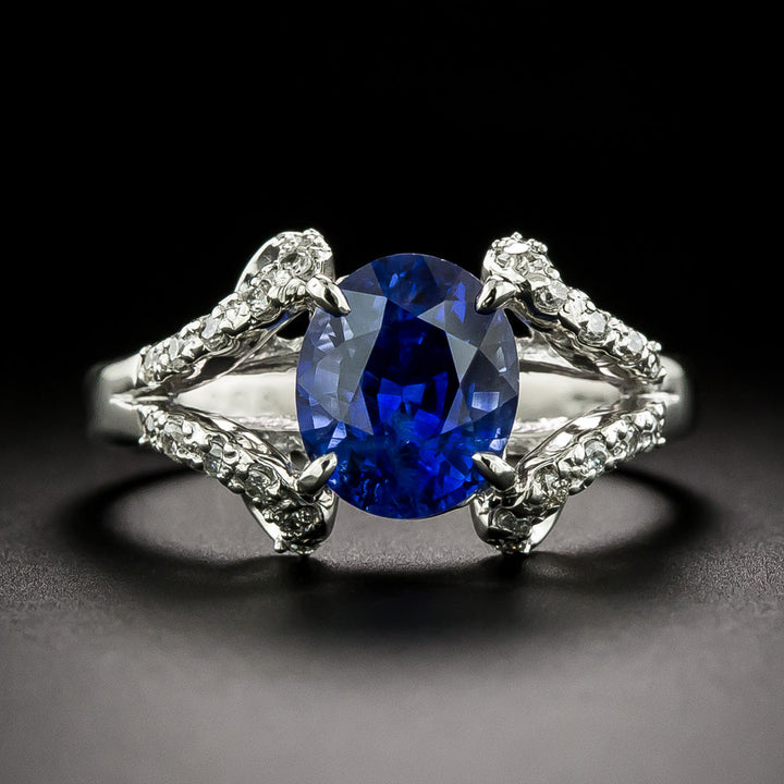 Estate 2.59 Carat Sapphire and Diamond Ring - GIA