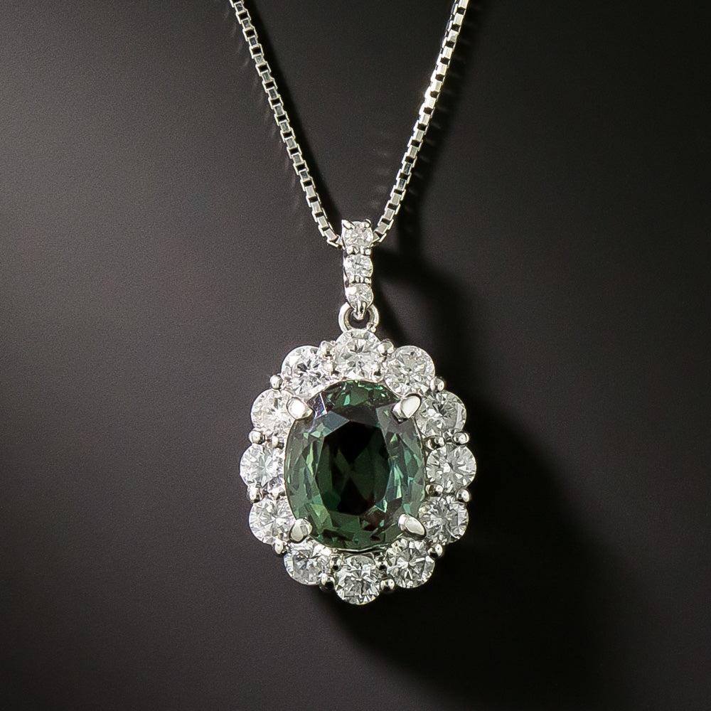 Estate 2.61 Carat Alexandrite and Diamond Pendant - 3