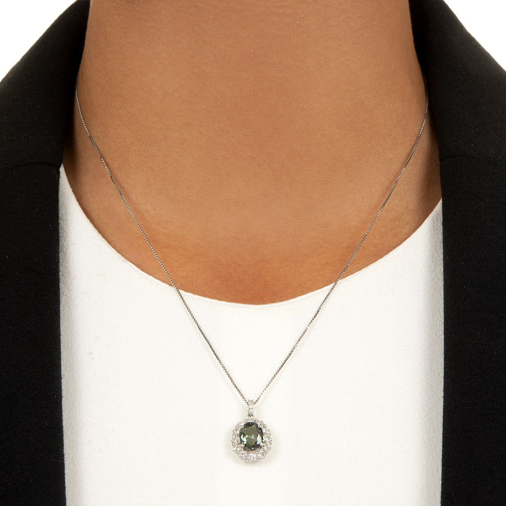 Estate 2.61 Carat Alexandrite and Diamond Pendant - 4