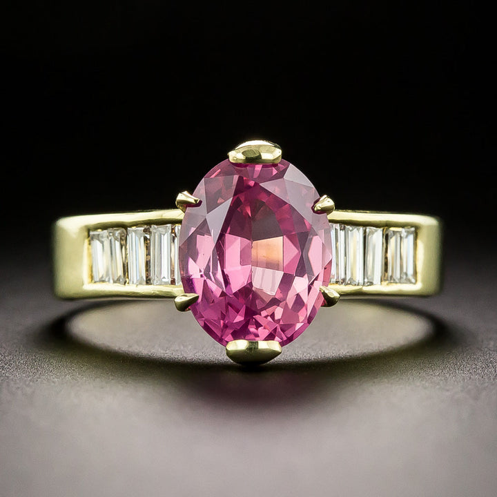 Estate 2.68 Carat No-Heat Pink Sapphire and Diamond Ring