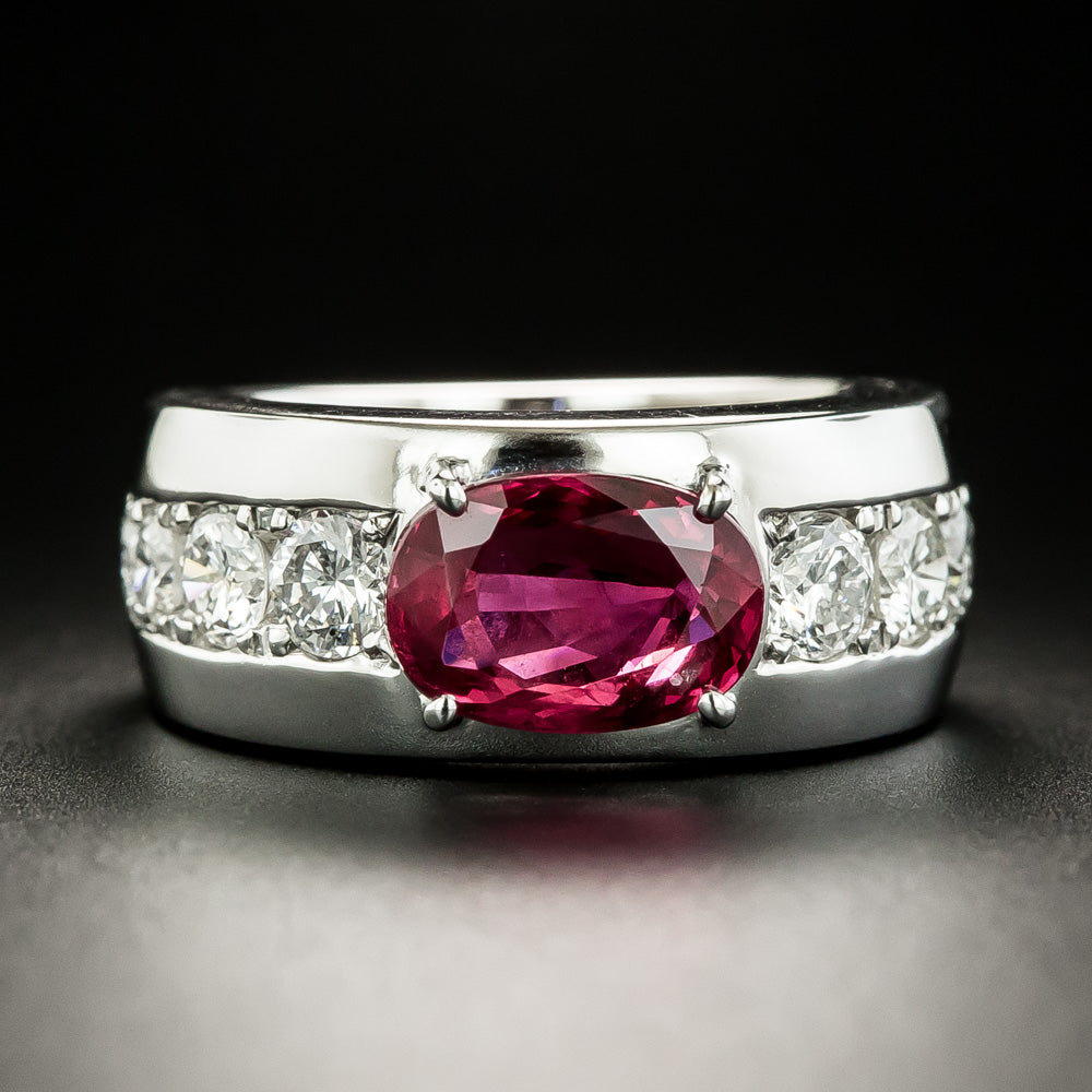 Estate 2.92 Carat Thai Ruby and Diamond Ring - GIA, Size 5 1/2 - 2