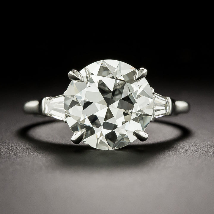 Estate 3.03 Carat Transitional European-Cut Diamond Engagement Ring - GIA H VS1