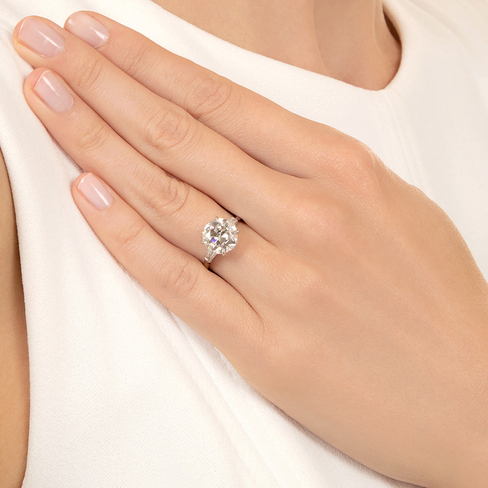 Estate 3.03 Carat Transitional European-Cut Diamond Engagement Ring - GIA H VS1 - 5