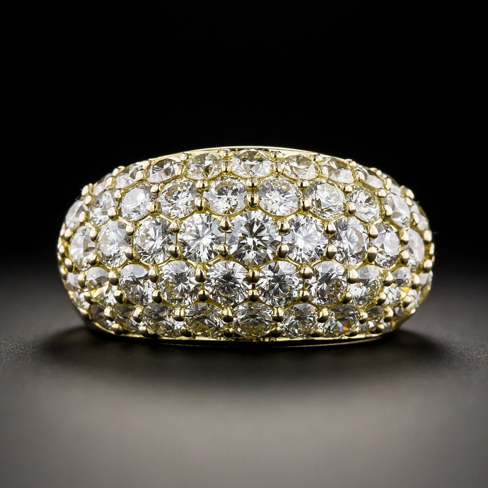Estate 3.32 Carat Pavé Diamond 18K Dome Ring - 3