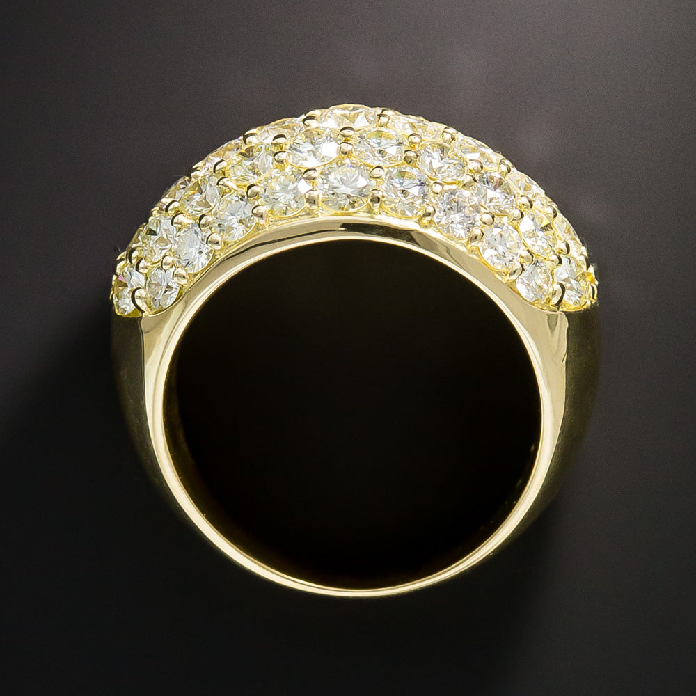 Estate 3.32 Carat Pavé Diamond 18K Dome Ring - 5