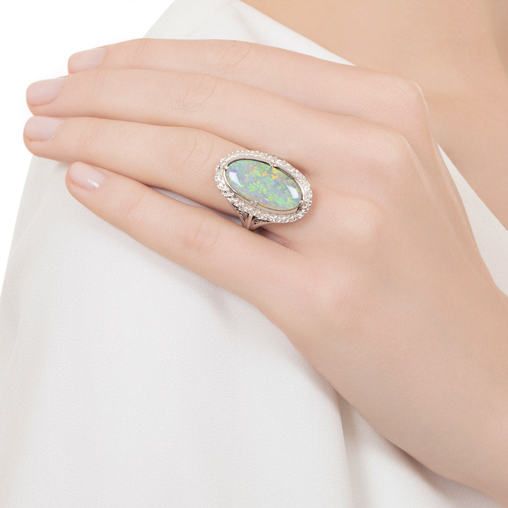 Estate 4.57 Carat Opal Ring - 5