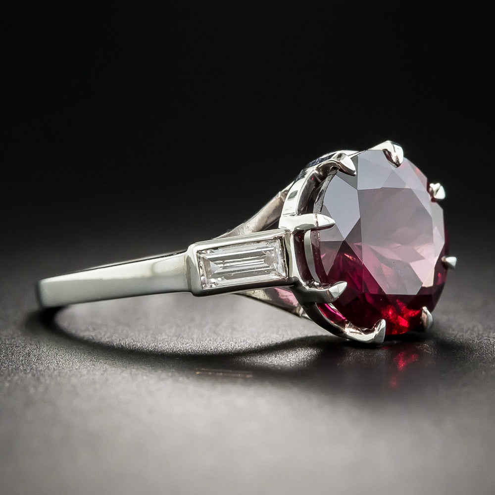Estate 4.57 Carat Rhodolite Garnet and Diamond Ring - 3
