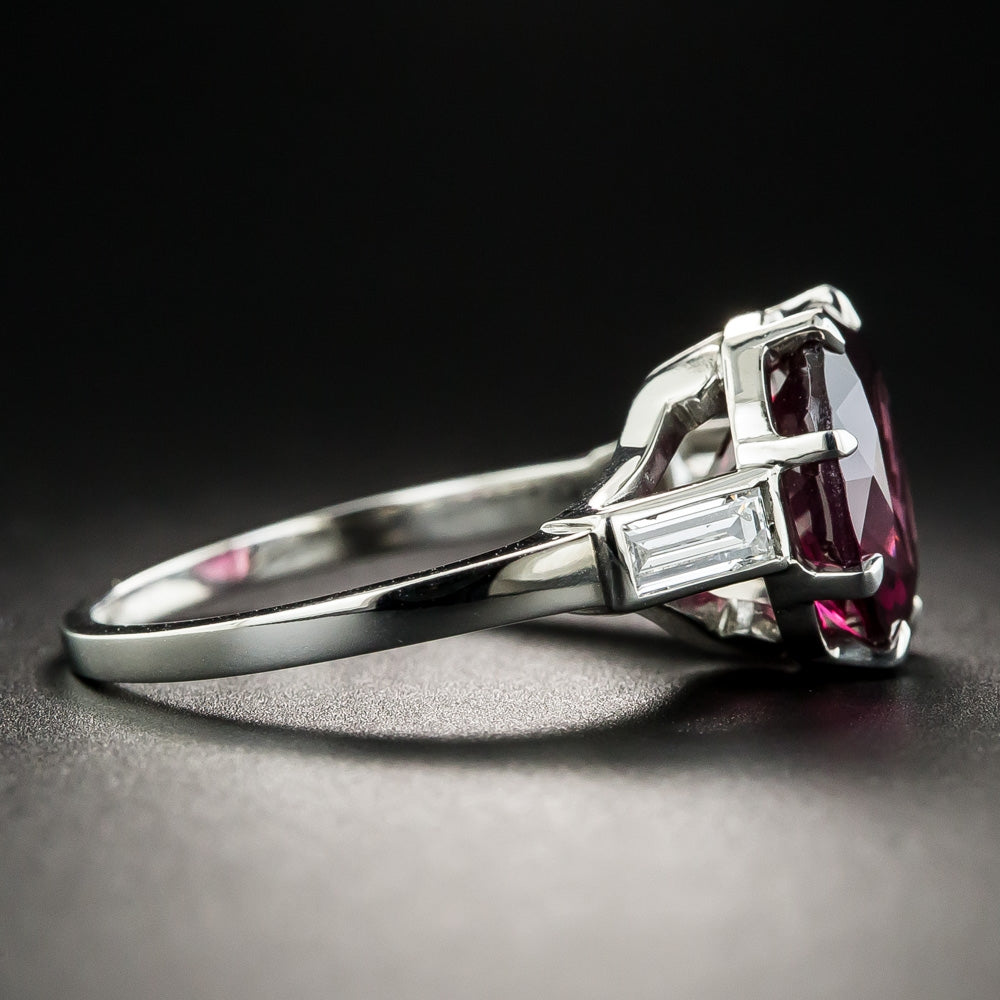 Estate 4.57 Carat Rhodolite Garnet and Diamond Ring - 4