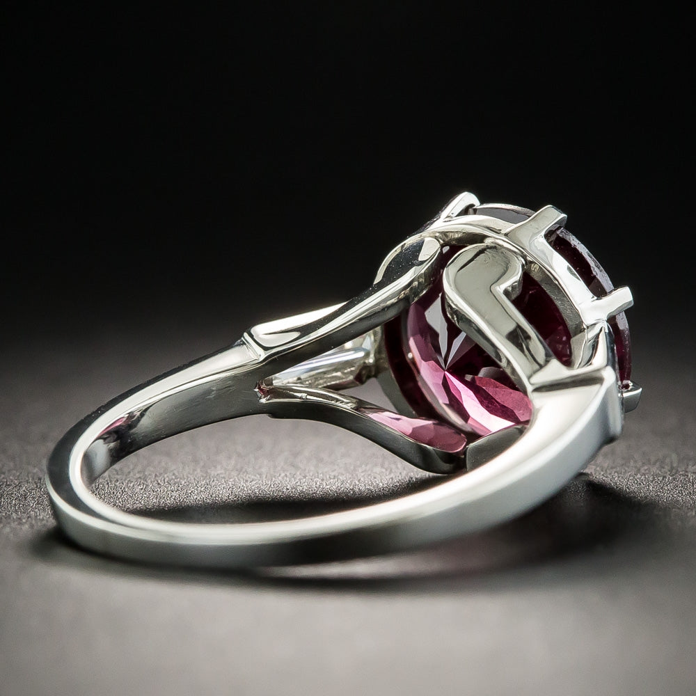 Estate 4.57 Carat Rhodolite Garnet and Diamond Ring - 5