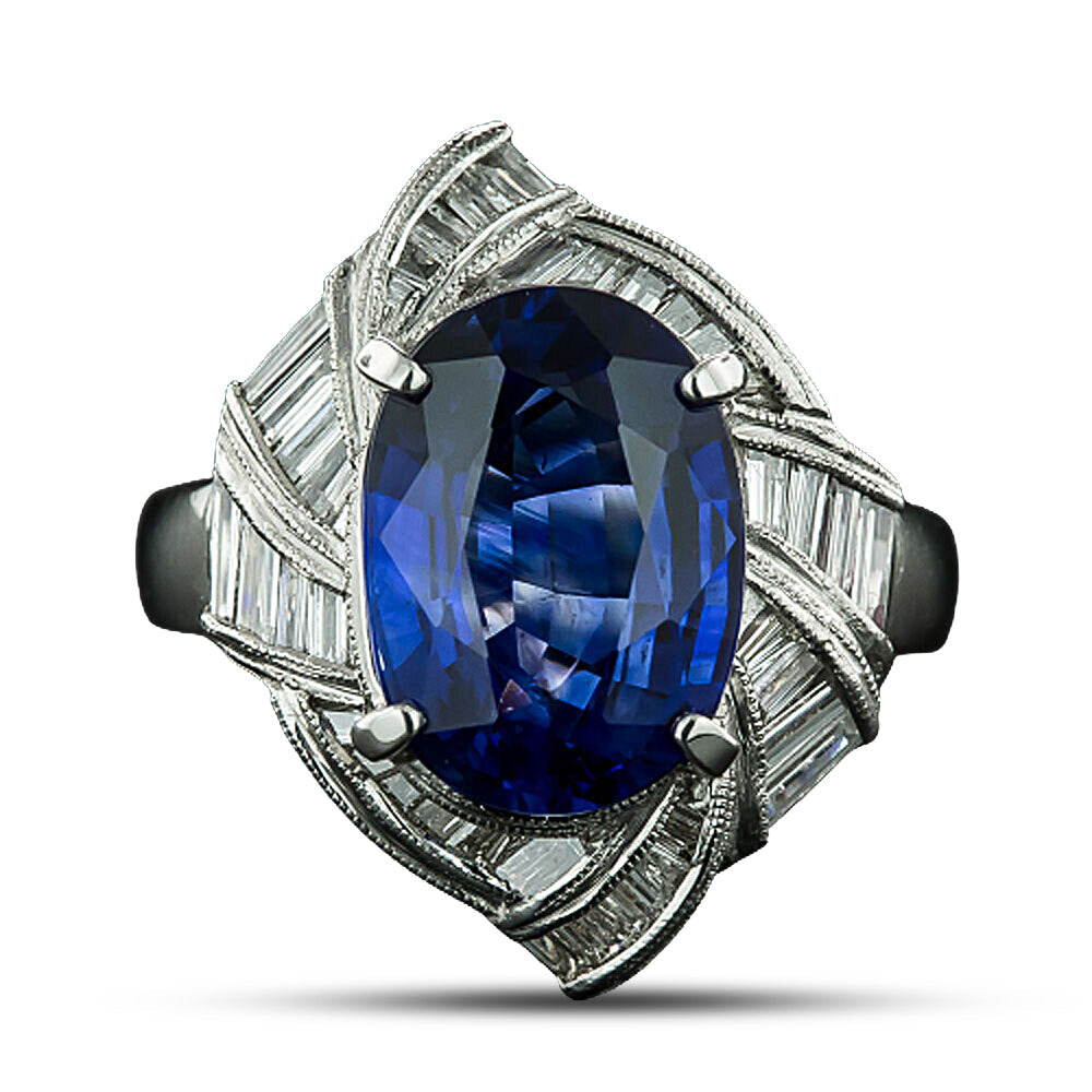 Estate 5.38 Carat Sapphire and Diamond Ring - 5