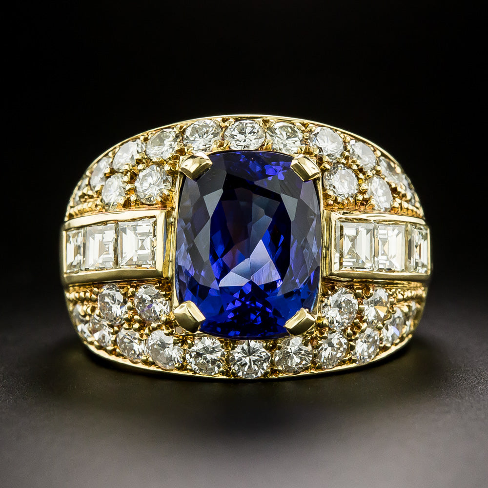 Estate 5.76 Carat Tanzanite and Diamond Ring - 3