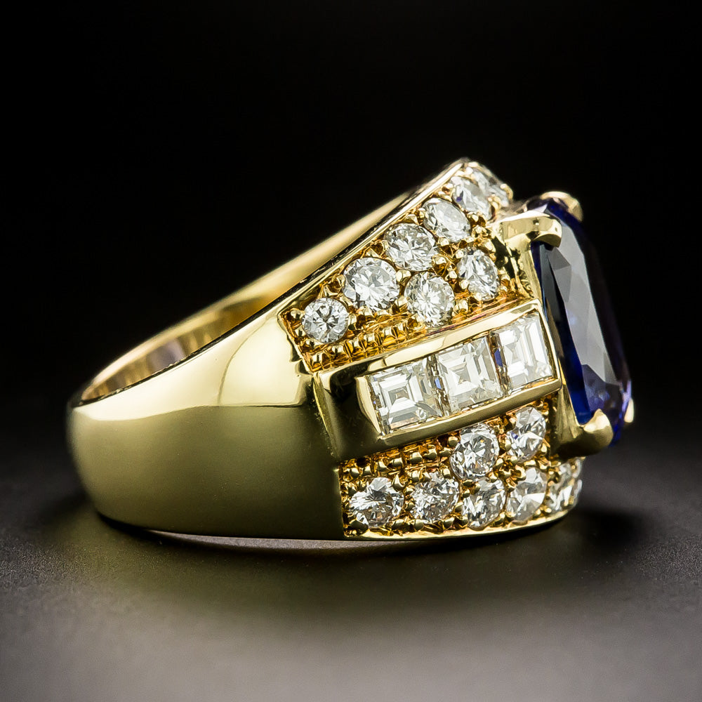 Estate 5.76 Carat Tanzanite and Diamond Ring - 4
