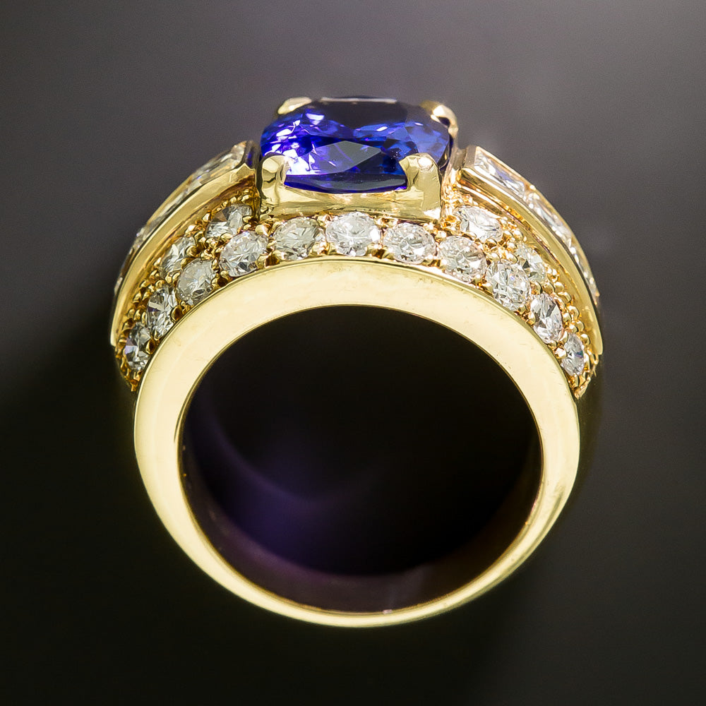 Estate 5.76 Carat Tanzanite and Diamond Ring - 5