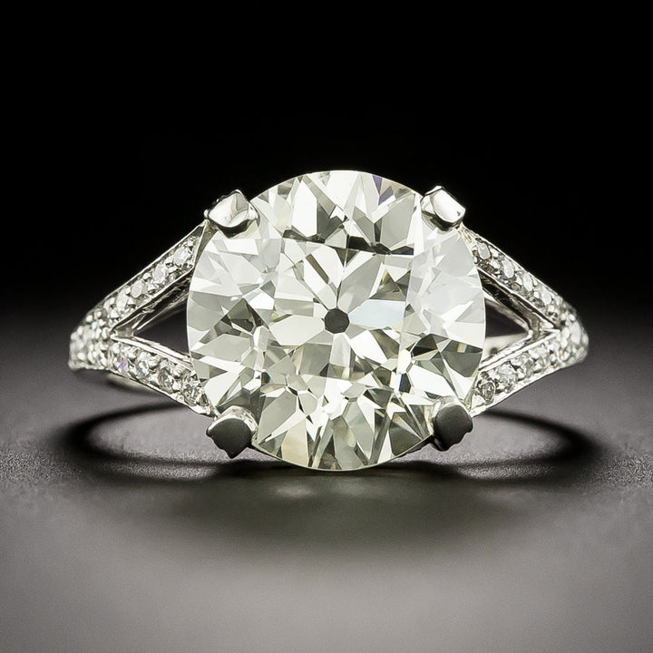 Estate 5.91 Carat European-Cut Diamond Ring - GIA O-P VS1
