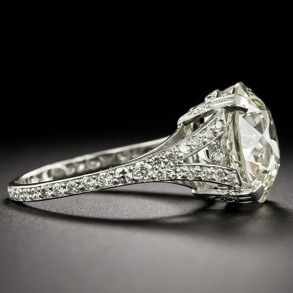 Estate 5.91 Carat European-Cut Diamond Ring - GIA O-P VS1 - 4