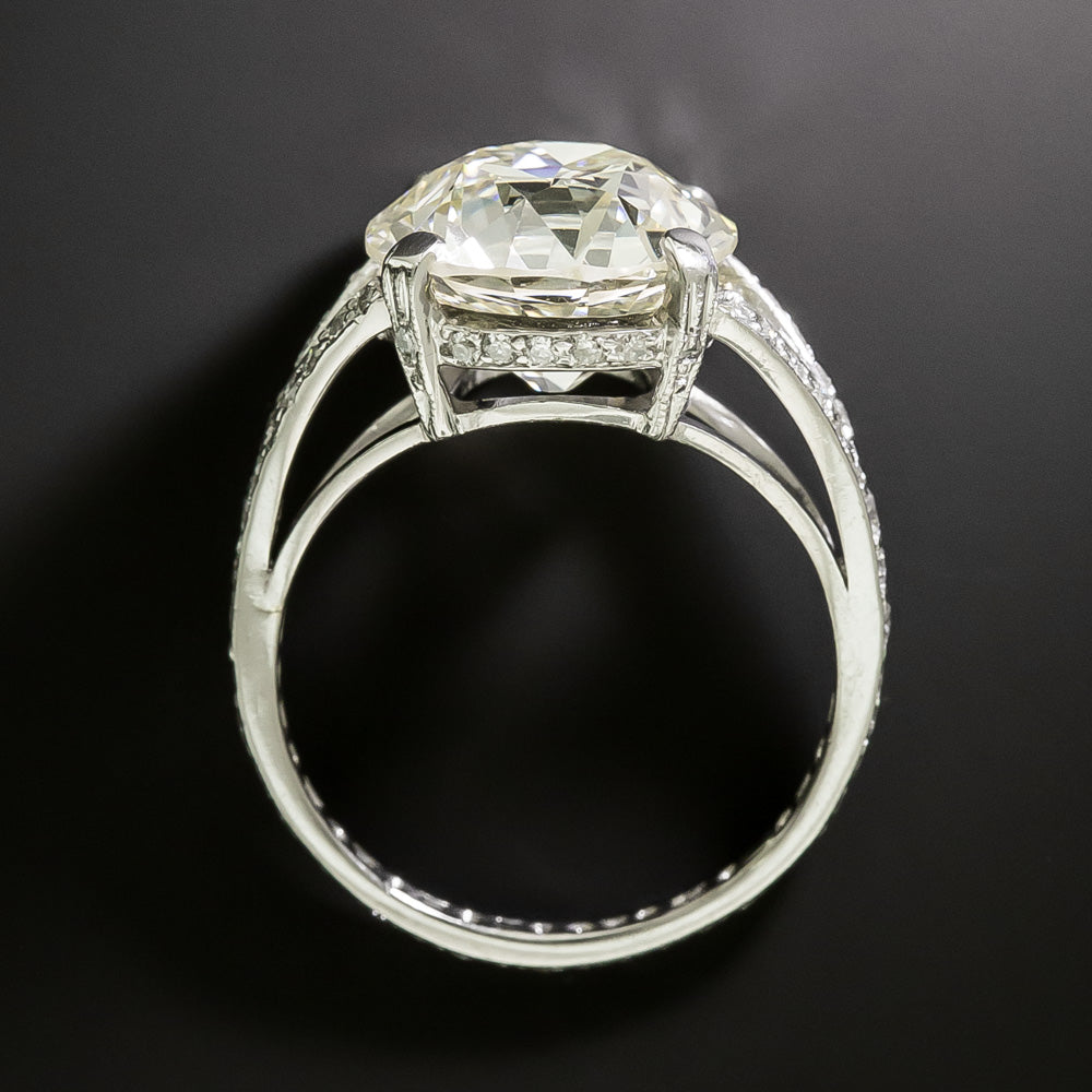 Estate 5.91 Carat European-Cut Diamond Ring - GIA O-P VS1 - 5