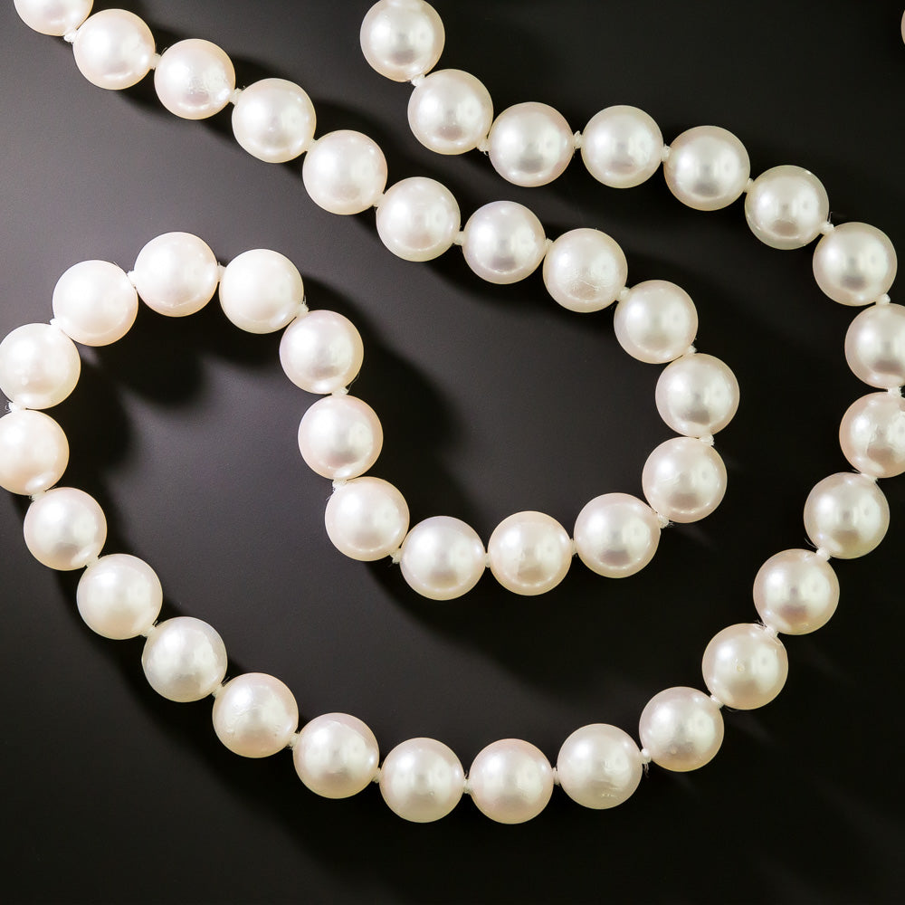 Estate 52-Inch Akoya Pearl Necklace - GIA - 2