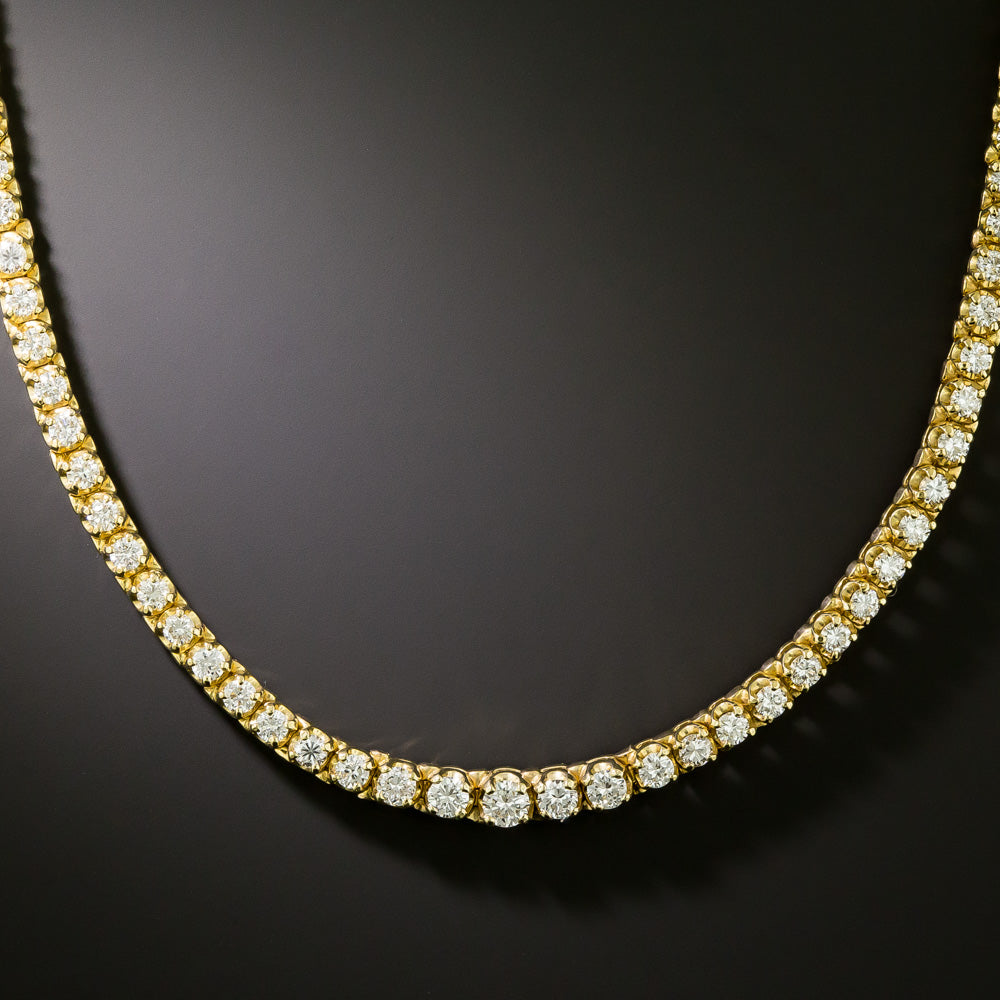 Estate 6.24 Carat Diamond 18K Rivière Necklace - 2